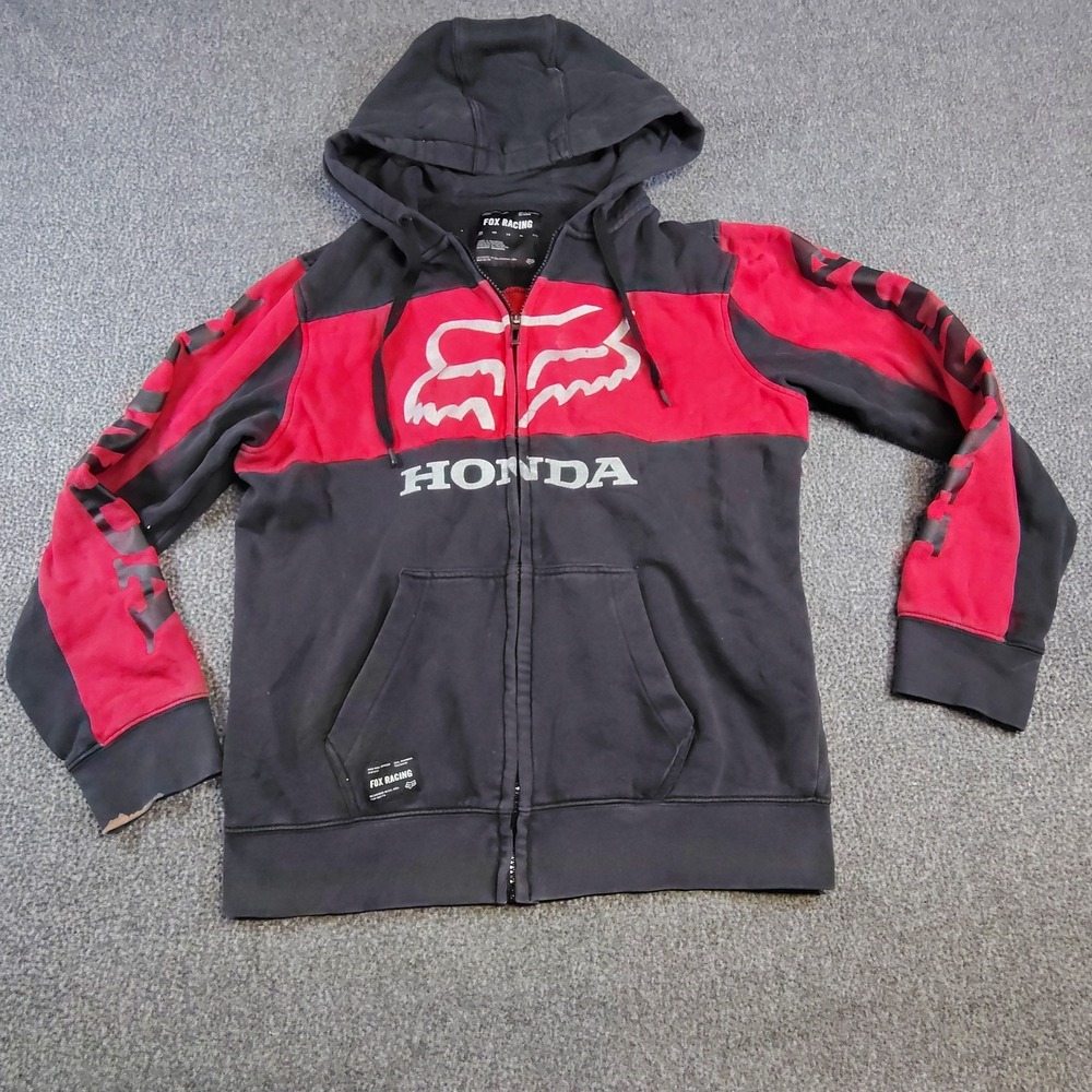 Y2K Fox Honda Red & Black Hoodie Mens
